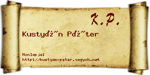 Kustyán Péter névjegykártya